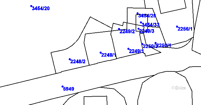 Parcela st. 2248/1 v KÚ Jihlava, Katastrální mapa