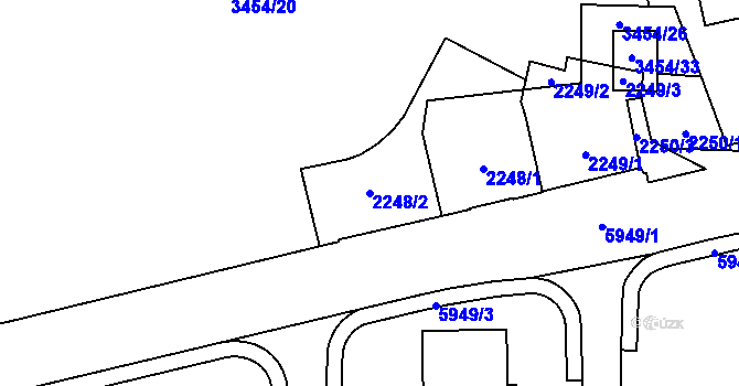 Parcela st. 2248/2 v KÚ Jihlava, Katastrální mapa