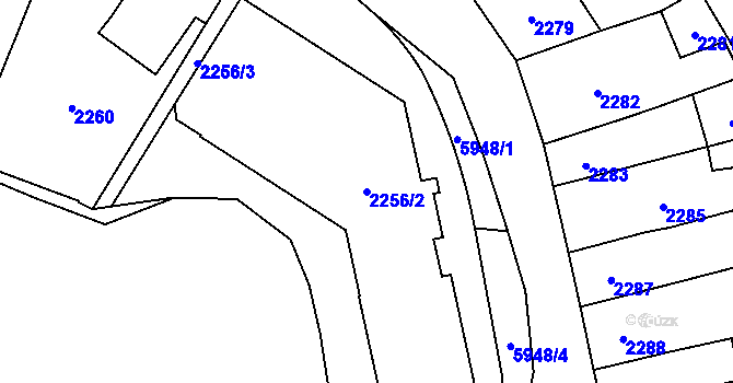 Parcela st. 2256/2 v KÚ Jihlava, Katastrální mapa
