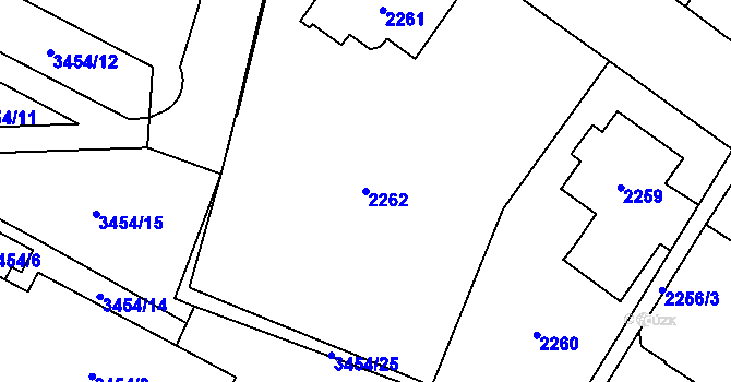 Parcela st. 2262 v KÚ Jihlava, Katastrální mapa
