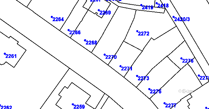Parcela st. 2270 v KÚ Jihlava, Katastrální mapa