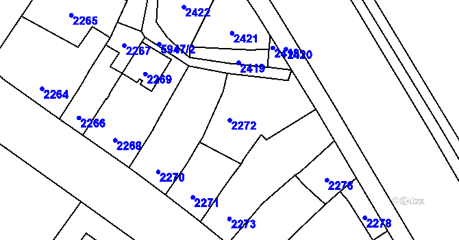Parcela st. 2272 v KÚ Jihlava, Katastrální mapa