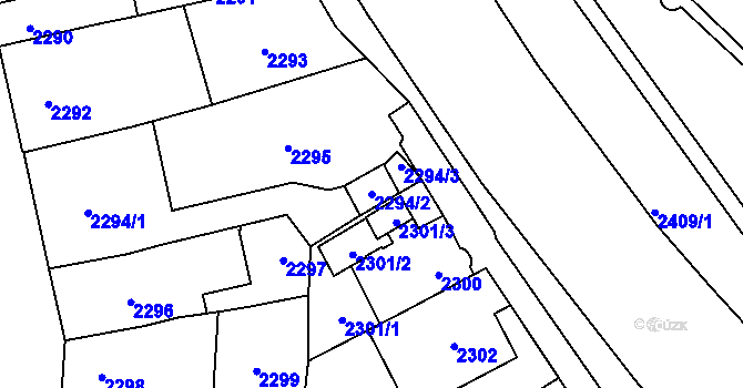 Parcela st. 2294/2 v KÚ Jihlava, Katastrální mapa