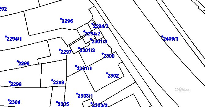 Parcela st. 2300 v KÚ Jihlava, Katastrální mapa