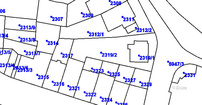 Parcela st. 2319/2 v KÚ Jihlava, Katastrální mapa