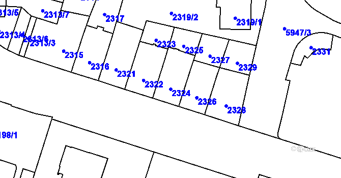 Parcela st. 2324 v KÚ Jihlava, Katastrální mapa