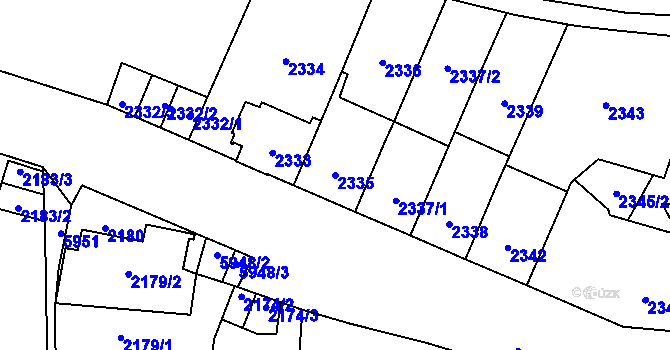 Parcela st. 2335 v KÚ Jihlava, Katastrální mapa