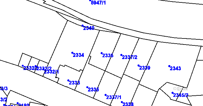 Parcela st. 2336 v KÚ Jihlava, Katastrální mapa