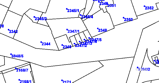 Parcela st. 2347/3 v KÚ Jihlava, Katastrální mapa