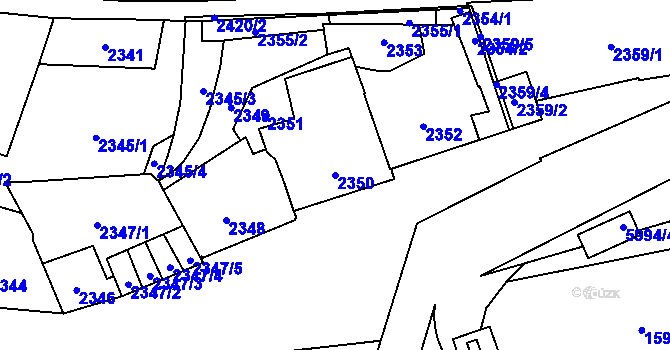 Parcela st. 2350 v KÚ Jihlava, Katastrální mapa