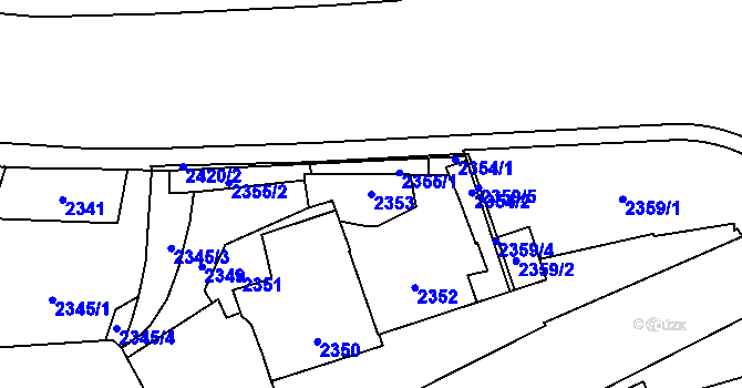 Parcela st. 2353 v KÚ Jihlava, Katastrální mapa