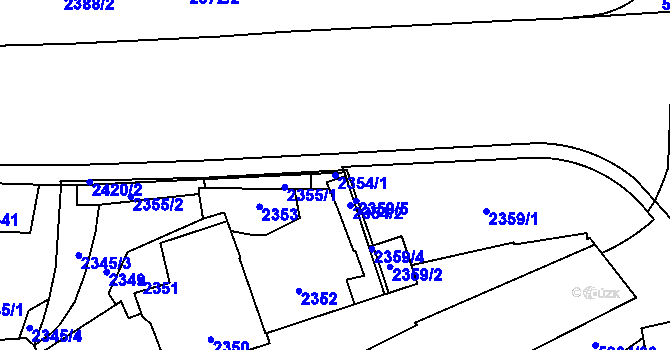 Parcela st. 2354/1 v KÚ Jihlava, Katastrální mapa