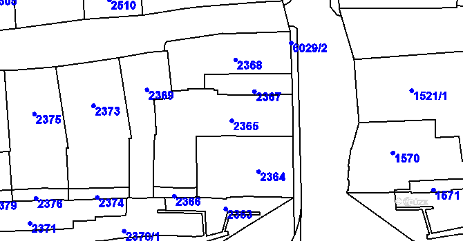 Parcela st. 2365 v KÚ Jihlava, Katastrální mapa