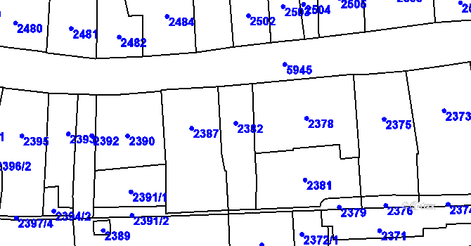 Parcela st. 2382 v KÚ Jihlava, Katastrální mapa