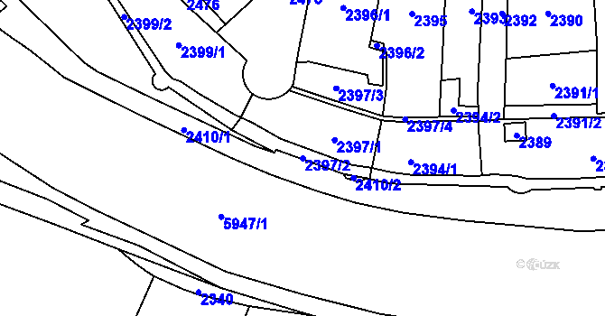 Parcela st. 2397/2 v KÚ Jihlava, Katastrální mapa