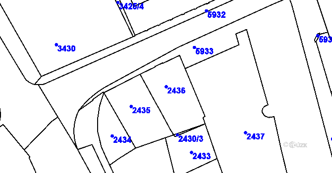 Parcela st. 2436 v KÚ Jihlava, Katastrální mapa