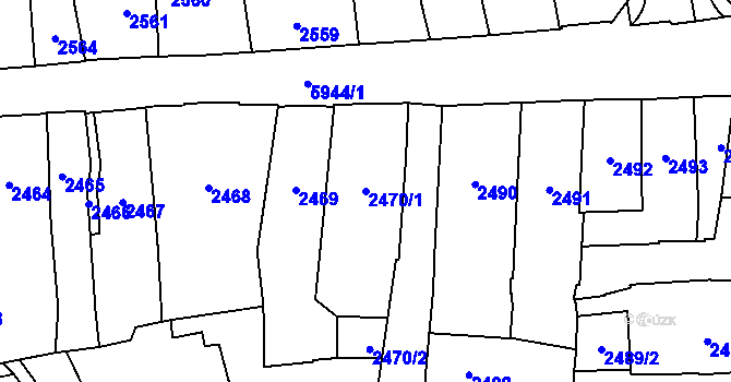 Parcela st. 2470/1 v KÚ Jihlava, Katastrální mapa