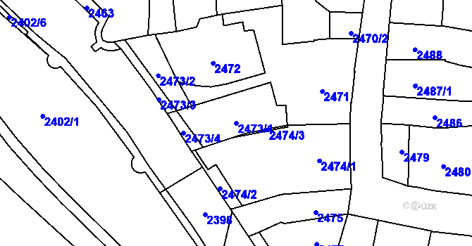 Parcela st. 2473/1 v KÚ Jihlava, Katastrální mapa