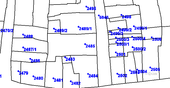 Parcela st. 2485 v KÚ Jihlava, Katastrální mapa