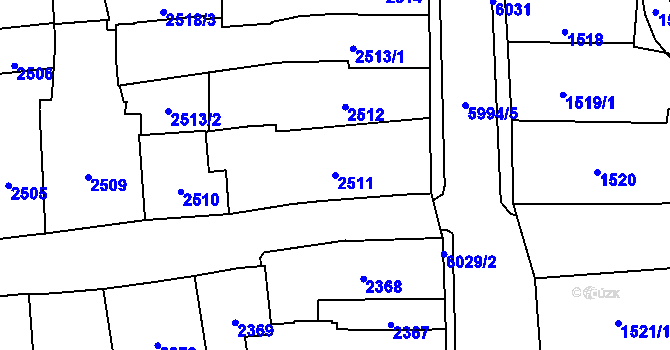 Parcela st. 2511 v KÚ Jihlava, Katastrální mapa