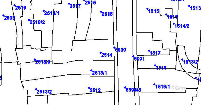 Parcela st. 2514 v KÚ Jihlava, Katastrální mapa