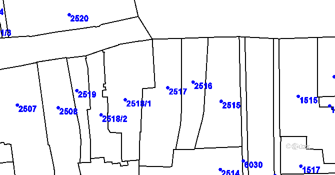 Parcela st. 2517 v KÚ Jihlava, Katastrální mapa