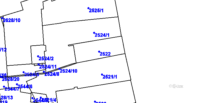 Parcela st. 2522 v KÚ Jihlava, Katastrální mapa