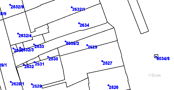 Parcela st. 2529 v KÚ Jihlava, Katastrální mapa