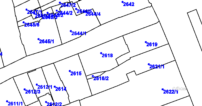 Parcela st. 2618 v KÚ Jihlava, Katastrální mapa