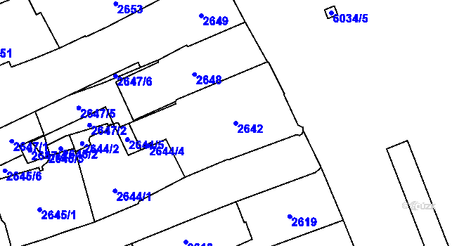 Parcela st. 2642 v KÚ Jihlava, Katastrální mapa