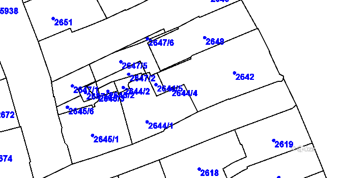 Parcela st. 2644/4 v KÚ Jihlava, Katastrální mapa