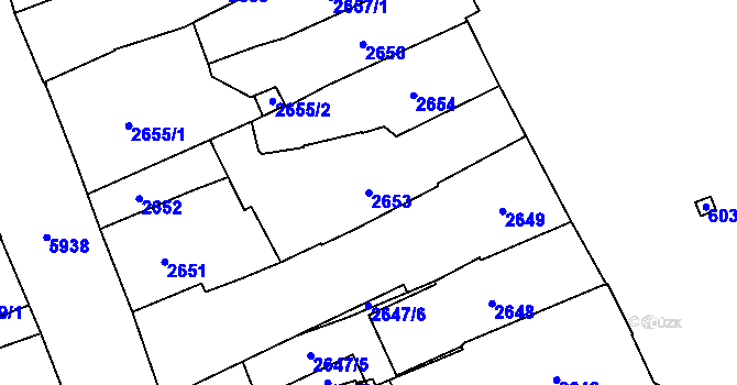 Parcela st. 2653 v KÚ Jihlava, Katastrální mapa