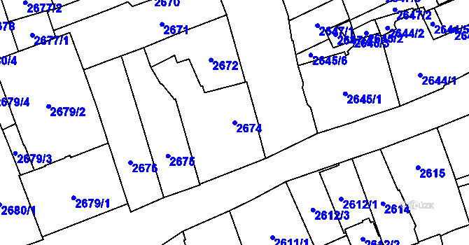 Parcela st. 2674 v KÚ Jihlava, Katastrální mapa