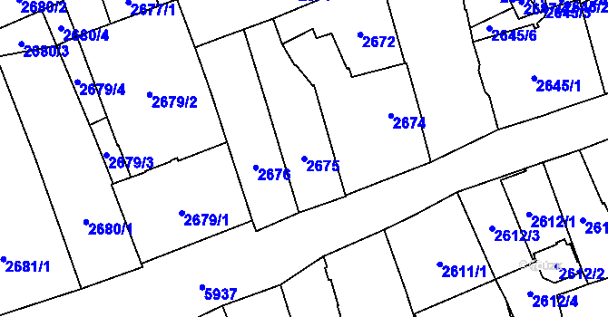 Parcela st. 2675 v KÚ Jihlava, Katastrální mapa