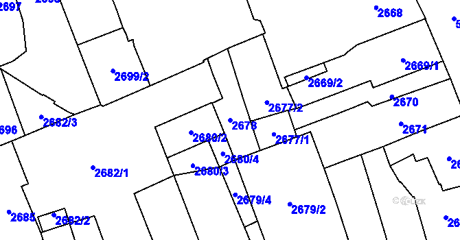 Parcela st. 2678 v KÚ Jihlava, Katastrální mapa