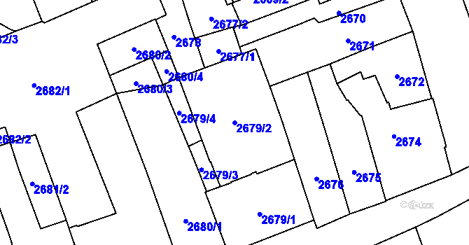 Parcela st. 2679/2 v KÚ Jihlava, Katastrální mapa