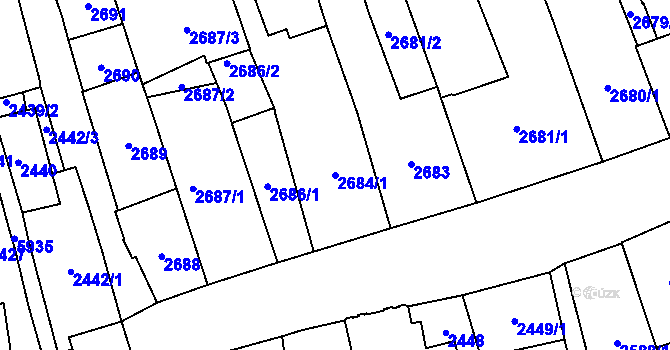Parcela st. 2684/1 v KÚ Jihlava, Katastrální mapa