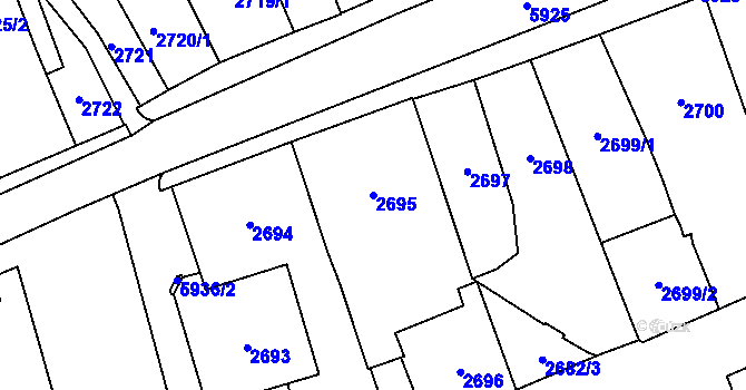 Parcela st. 2695 v KÚ Jihlava, Katastrální mapa