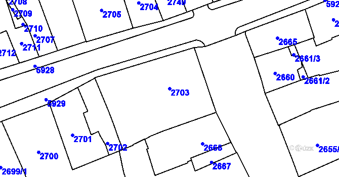 Parcela st. 2703 v KÚ Jihlava, Katastrální mapa