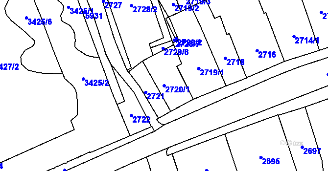Parcela st. 2720/1 v KÚ Jihlava, Katastrální mapa