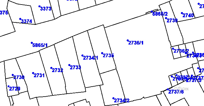 Parcela st. 2735 v KÚ Jihlava, Katastrální mapa