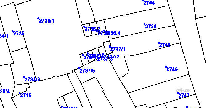 Parcela st. 2737/2 v KÚ Jihlava, Katastrální mapa