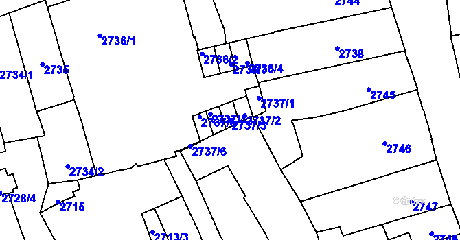 Parcela st. 2737/3 v KÚ Jihlava, Katastrální mapa