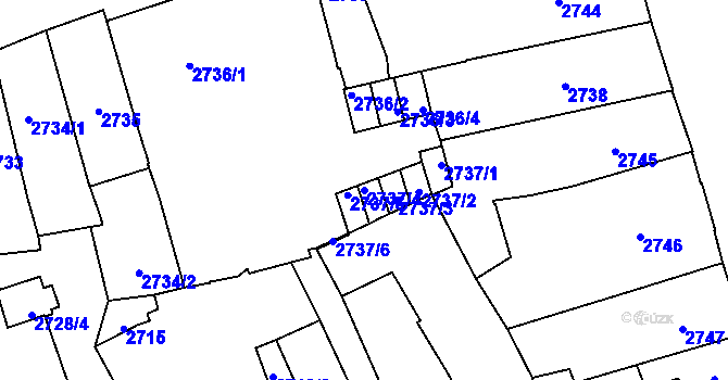 Parcela st. 2737/4 v KÚ Jihlava, Katastrální mapa