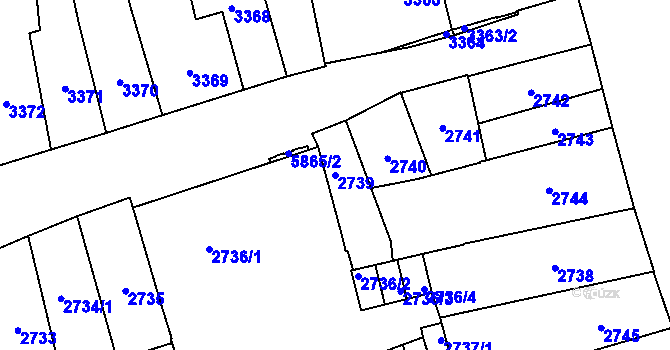 Parcela st. 2739 v KÚ Jihlava, Katastrální mapa