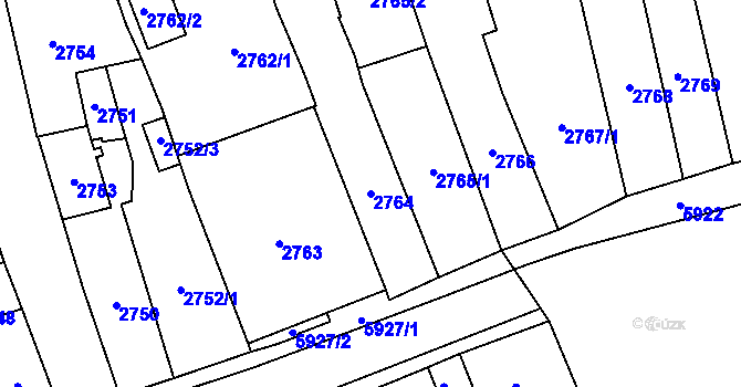 Parcela st. 2764 v KÚ Jihlava, Katastrální mapa