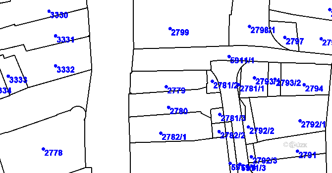 Parcela st. 2779 v KÚ Jihlava, Katastrální mapa