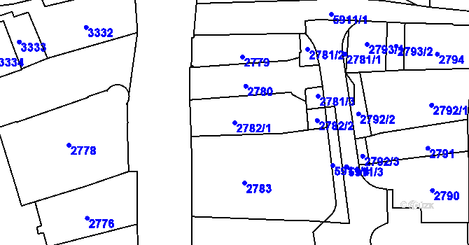 Parcela st. 2782/1 v KÚ Jihlava, Katastrální mapa