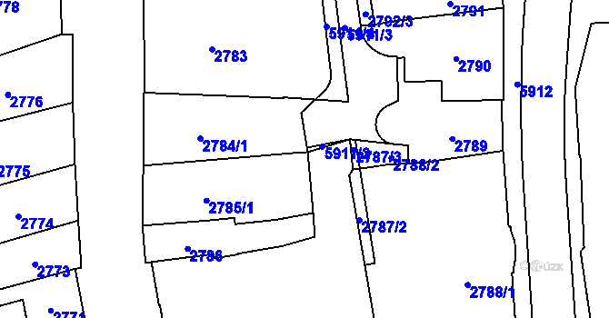 Parcela st. 2785/2 v KÚ Jihlava, Katastrální mapa
