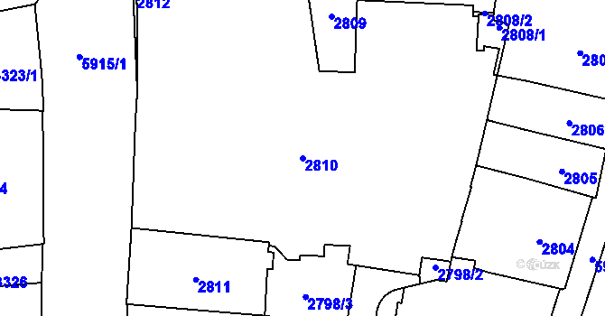 Parcela st. 2810 v KÚ Jihlava, Katastrální mapa